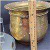 Image 10 : collection of brass planters bowls unpolished brass