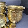 Image 2 : collection of brass planters bowls unpolished brass