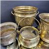 Image 4 : collection of brass planters bowls unpolished brass