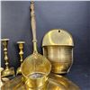 Image 4 : Collection of brass candle holders, plates & decor