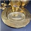 Image 6 : Collection of brass candle holders, plates & decor