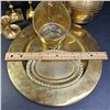 Image 8 : Collection of brass candle holders, plates & decor