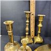 Image 9 : Collection of brass candle holders, plates & decor