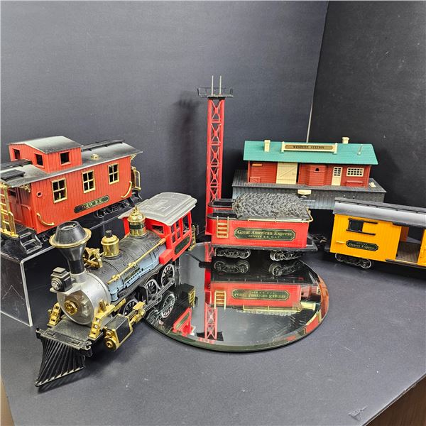 1986 New bright christmas train set vintage w/track untested