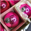 Image 4 : Vintage collection of PINK christmas ornament glass
