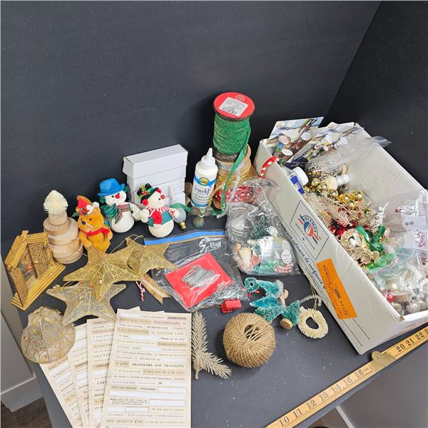 Christmas ornaments and craft supplies