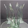 Image 1 : Artisan Made Glass Candle Holder Unique Large Design