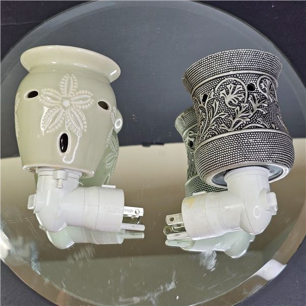2 Authentic Scentsy Retired Wax Warmers Tested and Working