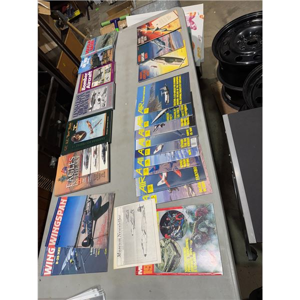 Assorted air, international magazines, model, airplane news, and other aviation books
