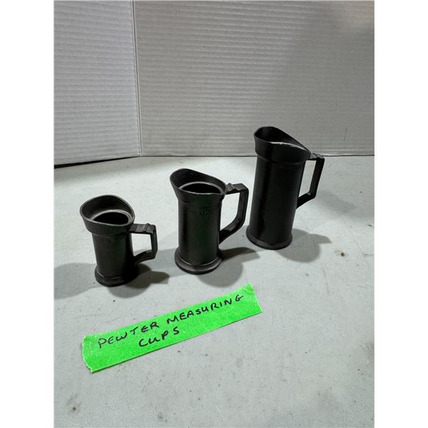 Pewter measuring cups