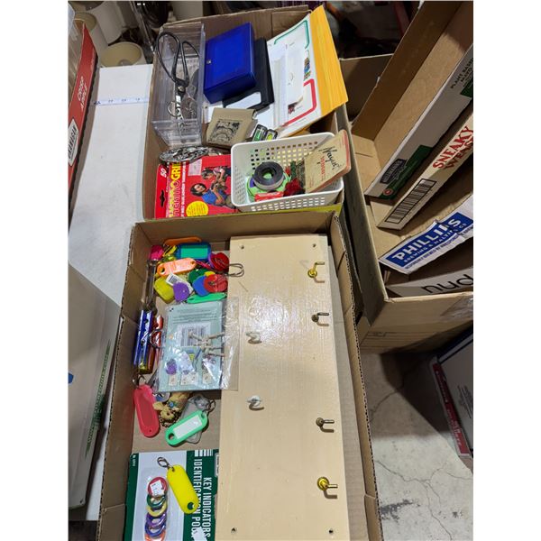 Keychains and stationery items