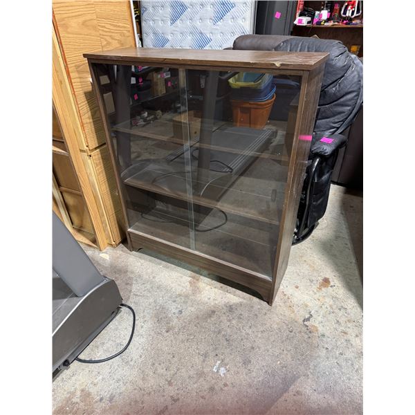 Vintage glass sliding door cabinet