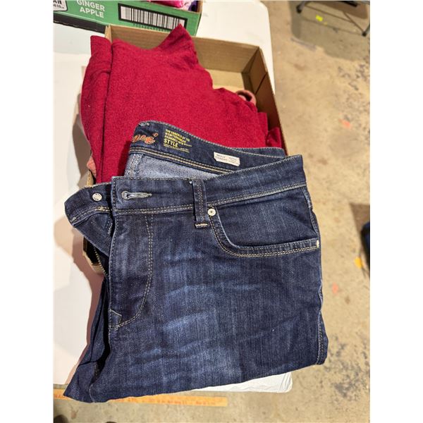 Ladies jeans and large shirt