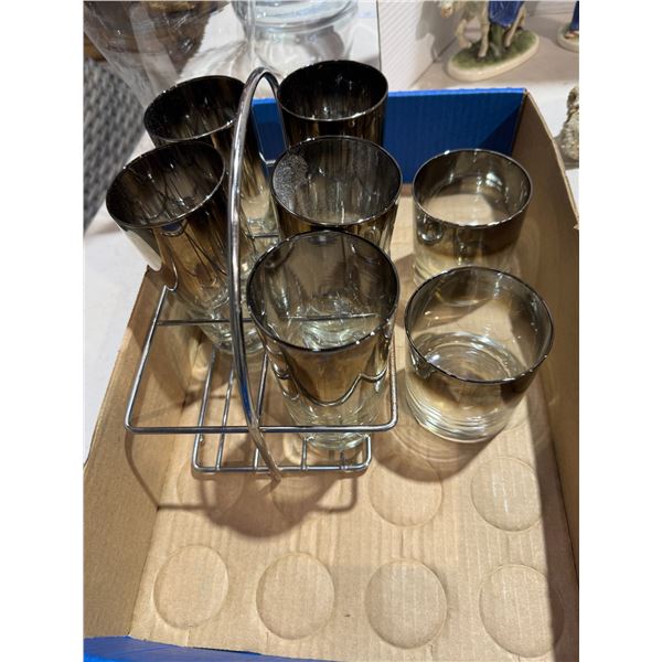 Vintage glasses and glass stand