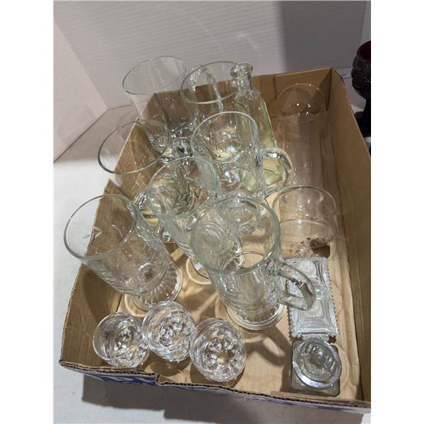 Assorted glasses, hot toddy glasses, etc.