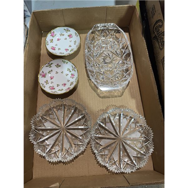 Crystal and Royal Chelsea dishes