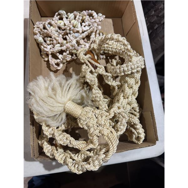 Macramé and shelf plant hanger