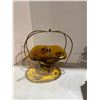 Image 1 : Vintage Amber glass brides basket