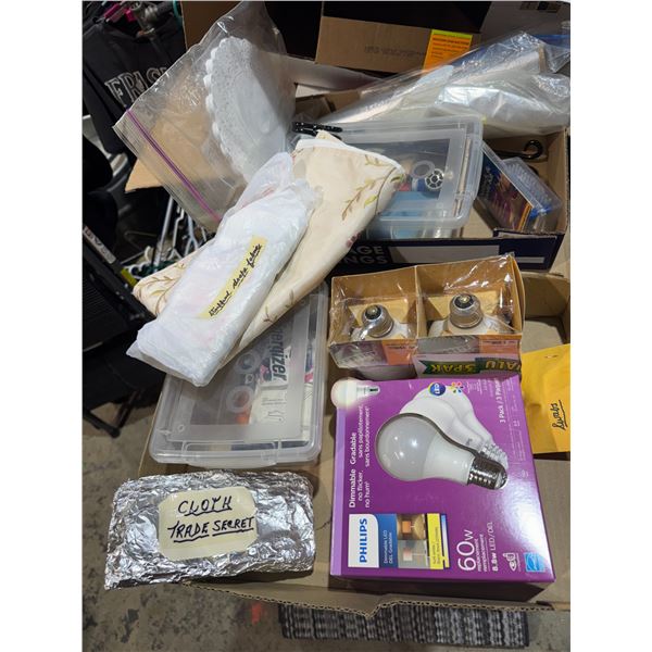 Miscellaneous items, sewing, lightbulbs, et