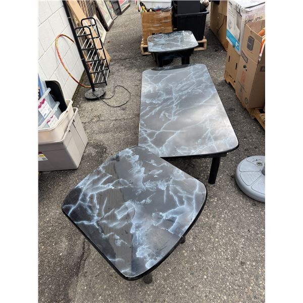 Coffee table and two end tables
