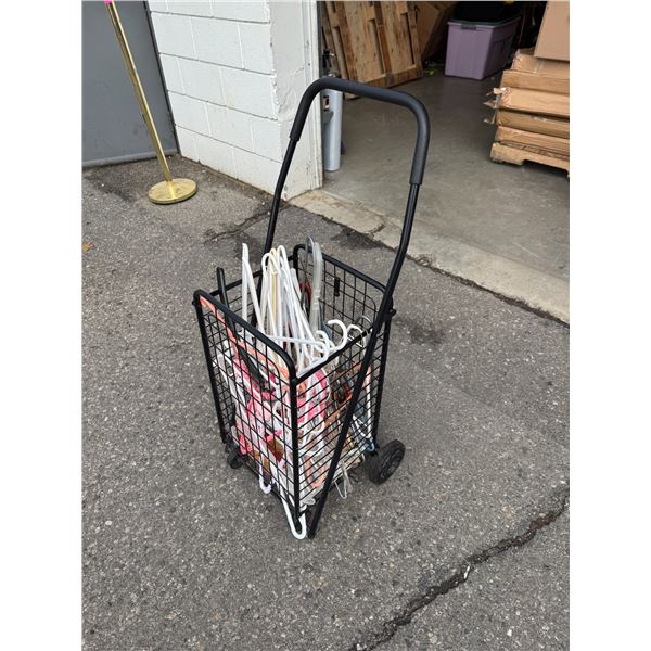 Rolling cart with hangers