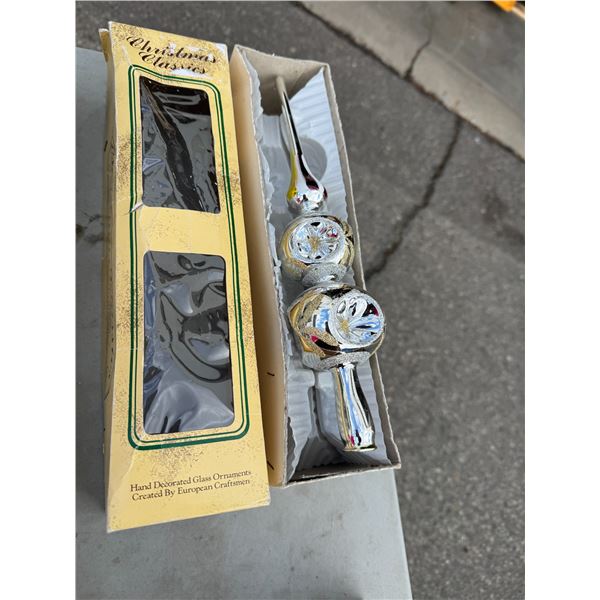 Christmas Classics hand decorated glass ornament