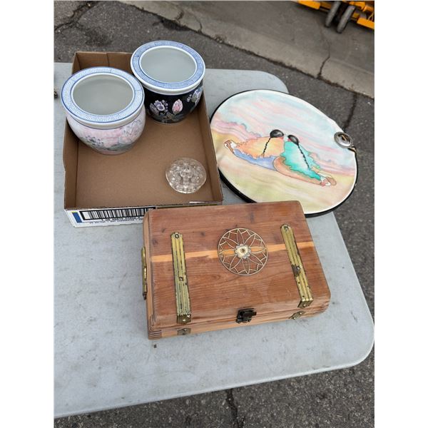 Planters decor, and wood box