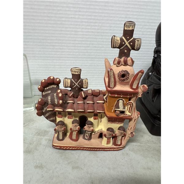 Vintage Peruvian folk art church/congregation