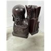 Image 2 : Chinese wood carved old Wiseman bookends