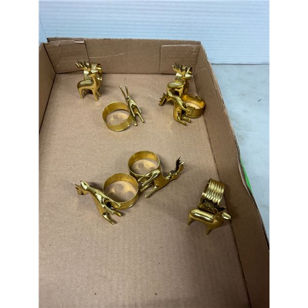 Brass elk? Reindeer Napkin rings.