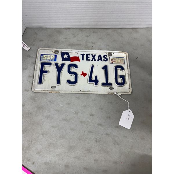 1994 Texas license plate