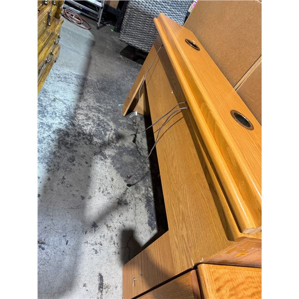 Double headboard with cabinets and nightstands