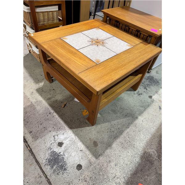 Teak tile table