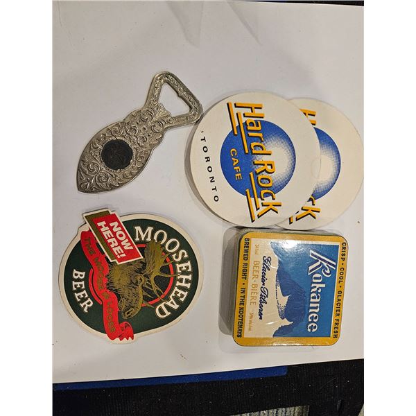 Coasters and bottle opener