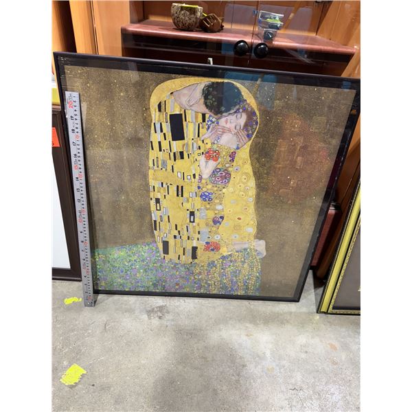 The Kiss" (German: Der Kuss) by the Austrian Symbolist painter Gustav Klimt.