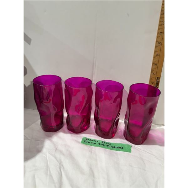 BORMIOLI Rocco, fuchsia 16 ounce tumblers