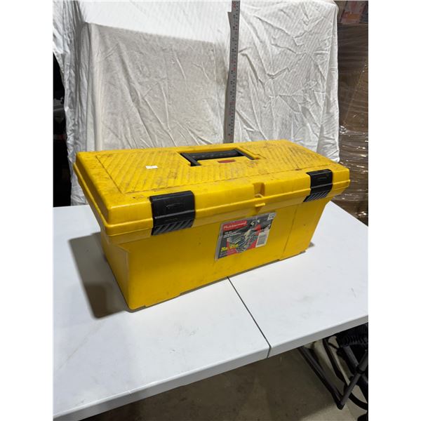 Rubbermaid toolbox and contents