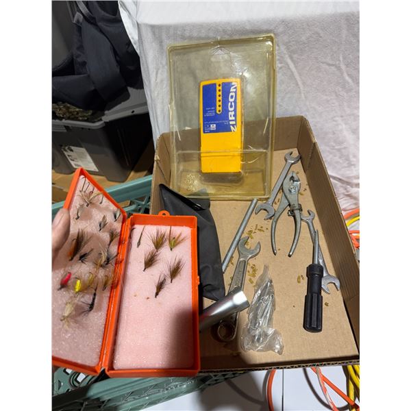 Stud sensor, fishing flies, and other to