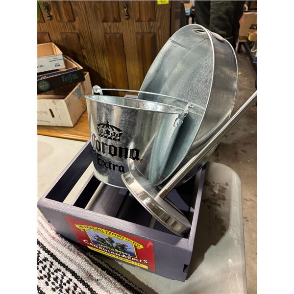 Crate, corona pail out holder and tray