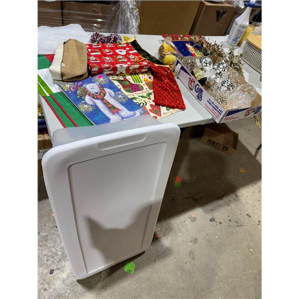 Glass Christmas, ornaments, Christmas decor and storage bin