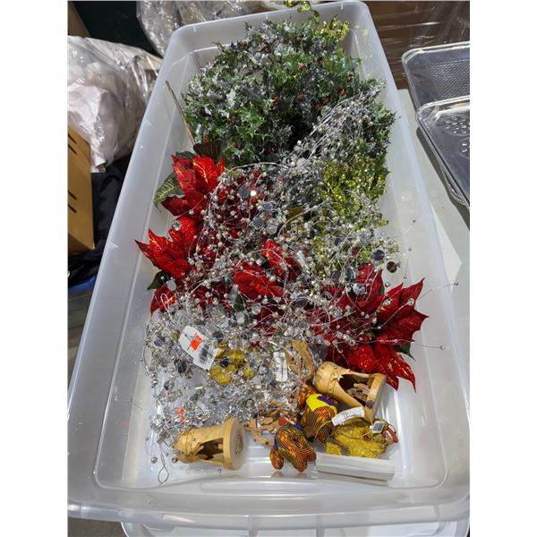 Christmas crafting decor, centerpiece items, etc. with Bin with lid