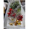 Image 1 : Christmas crafting decor, centerpiece items, etc. with Bin with lid