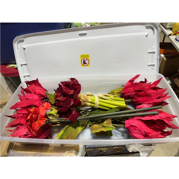 Crafting flowers with storage bin