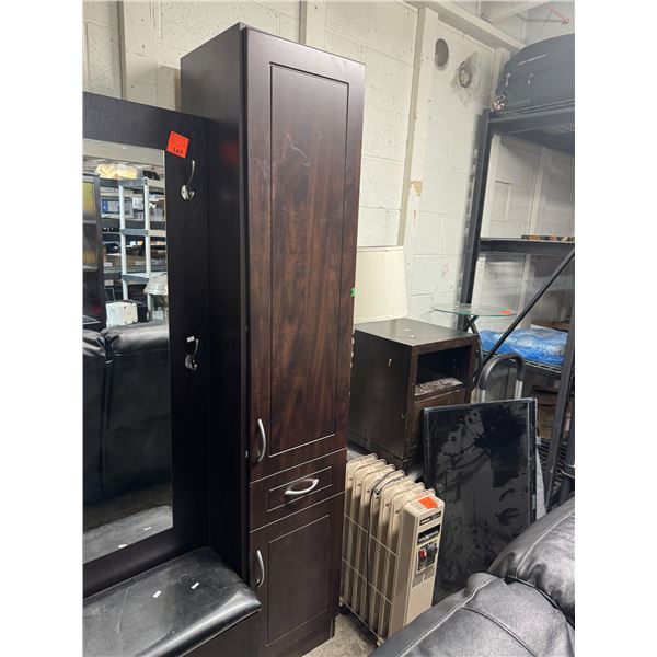 Cabinet measures 15 1/2 " x 15 1/2 x 77 1/2