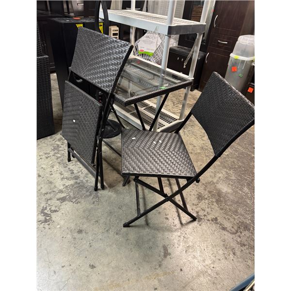 Patio folding table and folding chairs