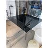 Image 1 : Glass table top with folding base glass 3' x 3'