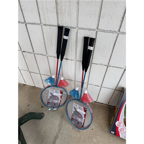 Badminton rackets, and birdies