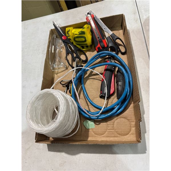 Scissors, extra knives, twine extension cord