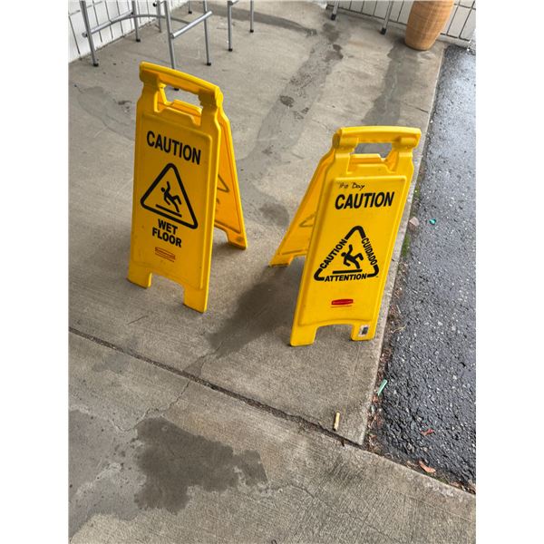 Wet floor/caution signs