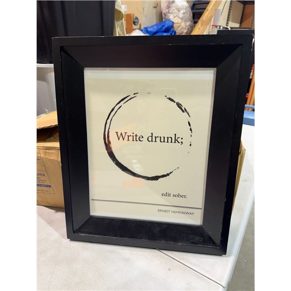 Ernest Hemingway  quote framed